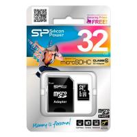 Карта памяти MicroSD 32GB Silicon Power (SD-adapter) Class 10 