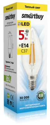 LED лампа Smartbuy C37-05W/3000/E14 Filament SBL-C37F-05-30K-E14 фото