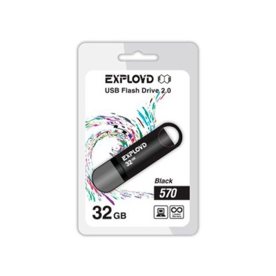 Флеш накопитель USB 32GB Exployd 570 Black, USB 2.0 фото