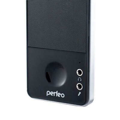 Акустика для ПК Perfeo 2.0, мощность 2*2,5 Вт, черн-серебро, USB (PF-050-SV) фото