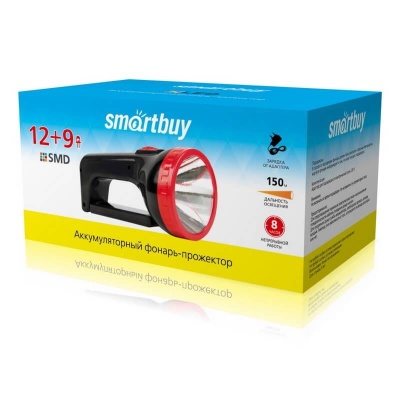 Фонарь Smartbuy аккумуляторный прожектор 12+9 SMD,черный SBF-401-1-K фото